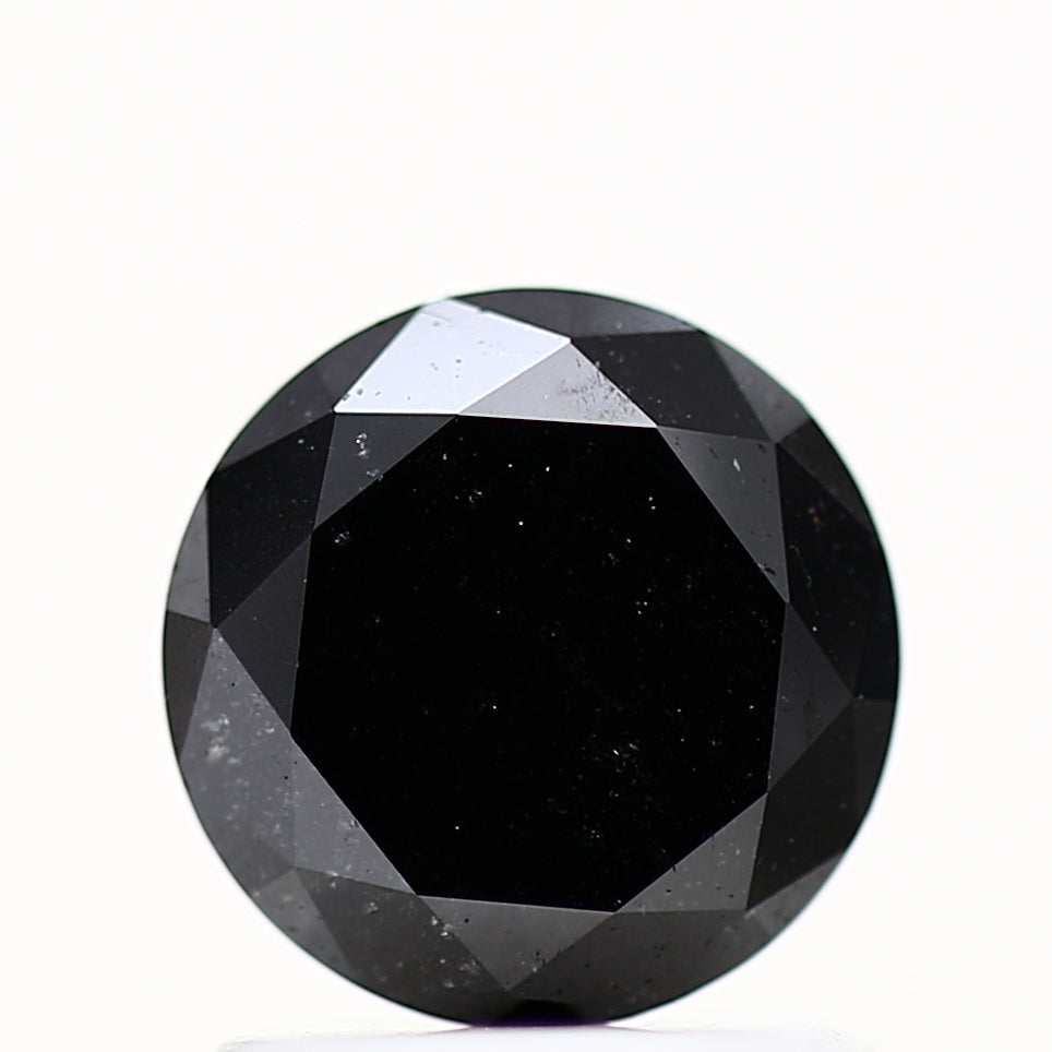 1.11 Carat Fancy Black Round Shape Brilliant Cut Natural Loose Diamond